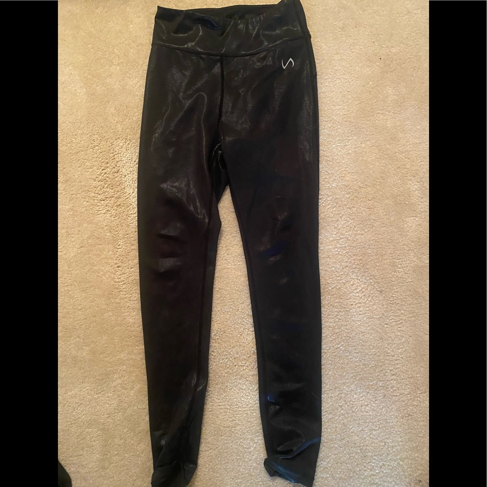 TLF iridescent leggings. Black. Size XS.